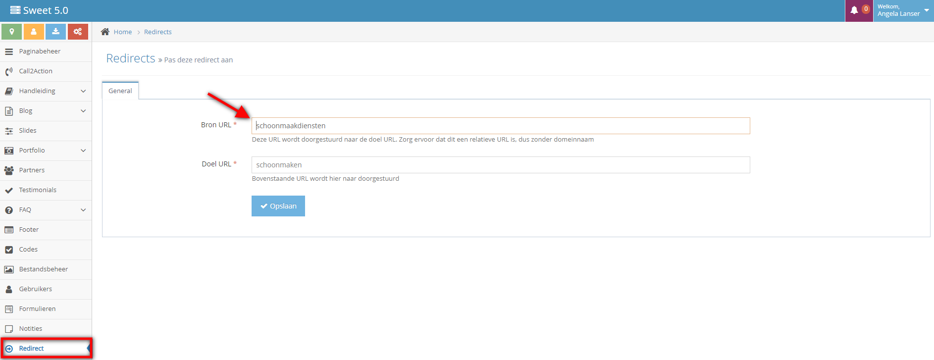 Redirect aanmaken in CMS Tijdvooreensite