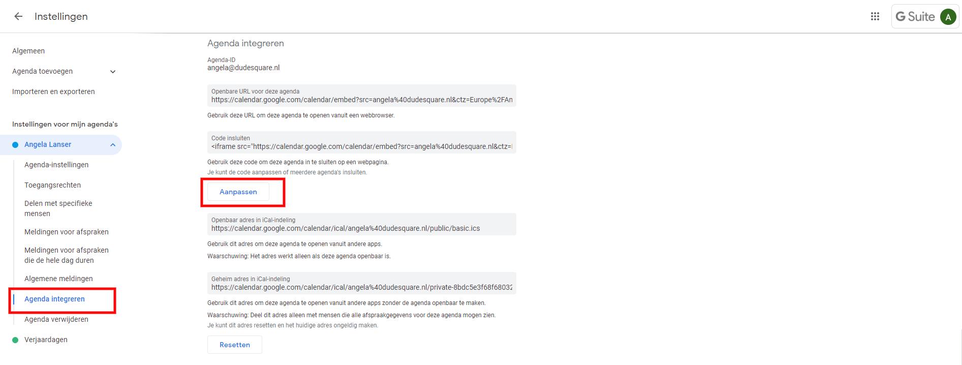 Agenda integreren
