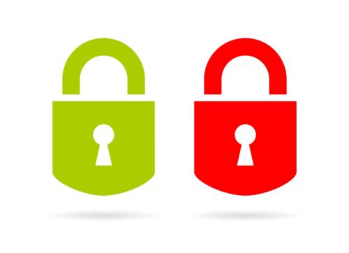 Groen en rood slotje in browser Chrome